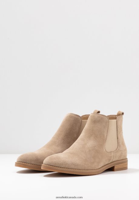 Anna Field Women Leather Ankle Boots Beige H42J4Z2005