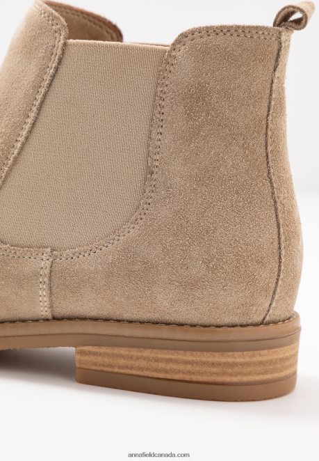 Anna Field Women Leather Ankle Boots Beige H42J4Z2005