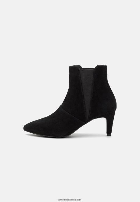 Anna Field Women Leather Ankle Boots Black H42J4Z1959