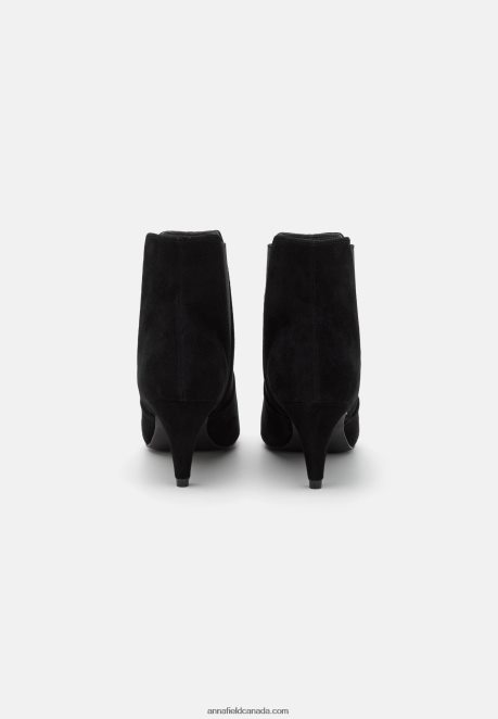 Anna Field Women Leather Ankle Boots Black H42J4Z1959
