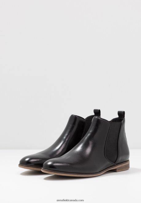 Anna Field Women Leather Ankle Boots Black H42J4Z2002