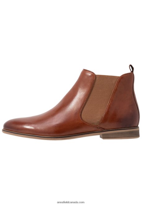 Anna Field Women Leather Ankle Boots Cognac H42J4Z1905