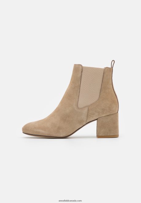 Anna Field Women Leather Classic Ankle Boots Beige H42J4Z1893