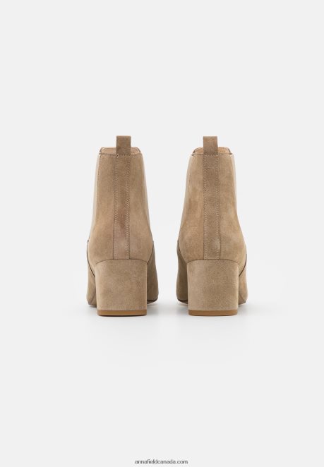 Anna Field Women Leather Classic Ankle Boots Beige H42J4Z1893