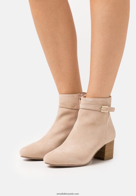 Anna Field Women Leather Classic Ankle Boots Beige H42J4Z1962