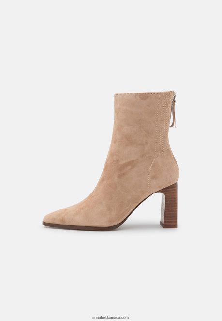 Anna Field Women Leather Classic Ankle Boots Beige H42J4Z1986