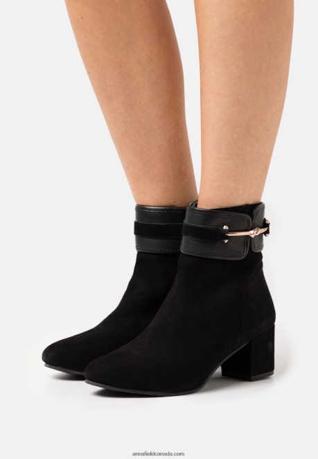 Anna Field Women Leather Classic Ankle Boots Black H42J4Z1928
