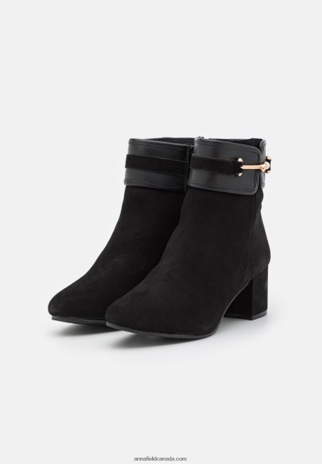 Anna Field Women Leather Classic Ankle Boots Black H42J4Z1928