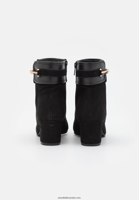 Anna Field Women Leather Classic Ankle Boots Black H42J4Z1928