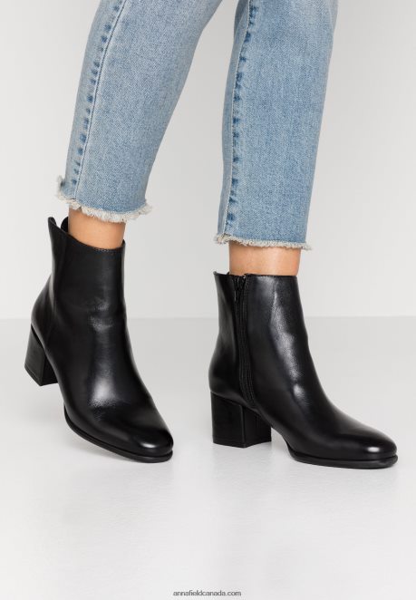 Anna Field Women Leather Classic Ankle Boots Black H42J4Z1980