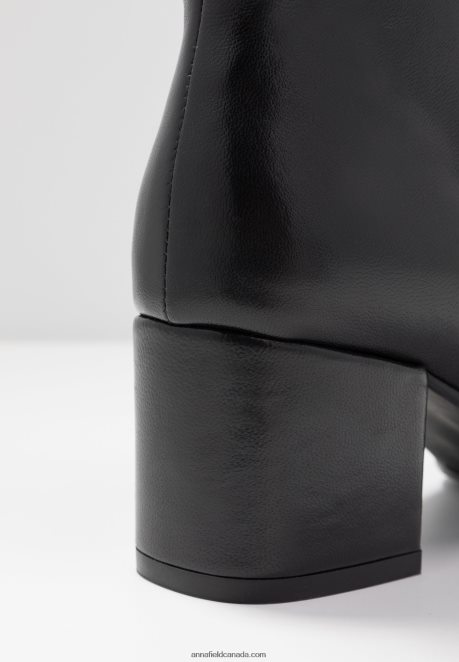 Anna Field Women Leather Classic Ankle Boots Black H42J4Z1980