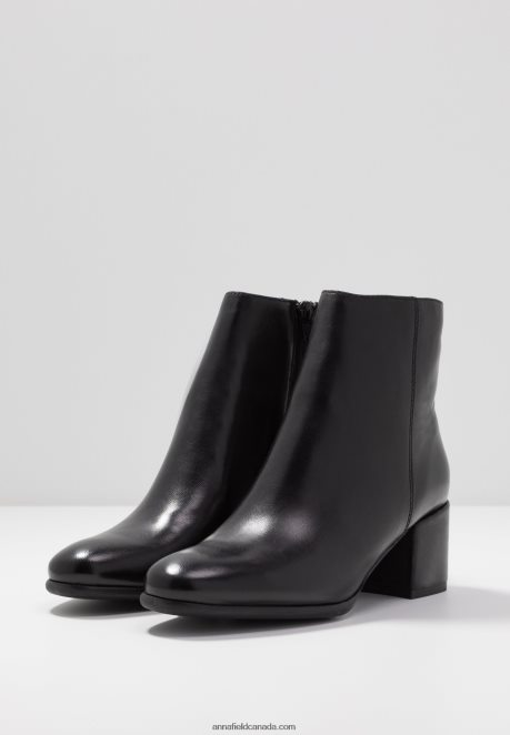 Anna Field Women Leather Classic Ankle Boots Black H42J4Z1980