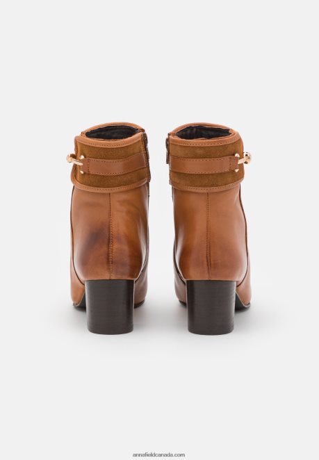 Anna Field Women Leather Classic Ankle Boots Cognac H42J4Z1957