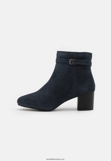 Anna Field Women Leather Classic Ankle Boots Dark Blue H42J4Z1934