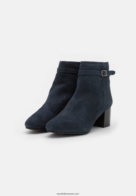 Anna Field Women Leather Classic Ankle Boots Dark Blue H42J4Z1934