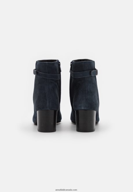 Anna Field Women Leather Classic Ankle Boots Dark Blue H42J4Z1934