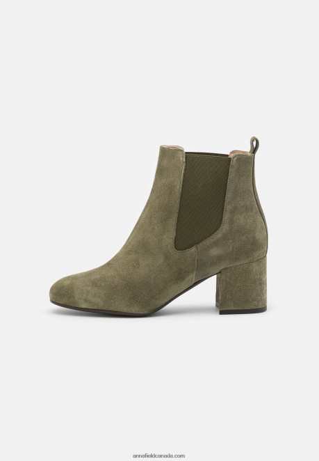 Anna Field Women Leather Classic Ankle Boots Olive H42J4Z1977
