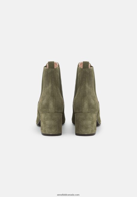Anna Field Women Leather Classic Ankle Boots Olive H42J4Z1977