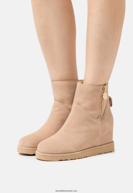 Anna Field Women Leather Winter Boot Ankle Boots Beige H42J4Z1932