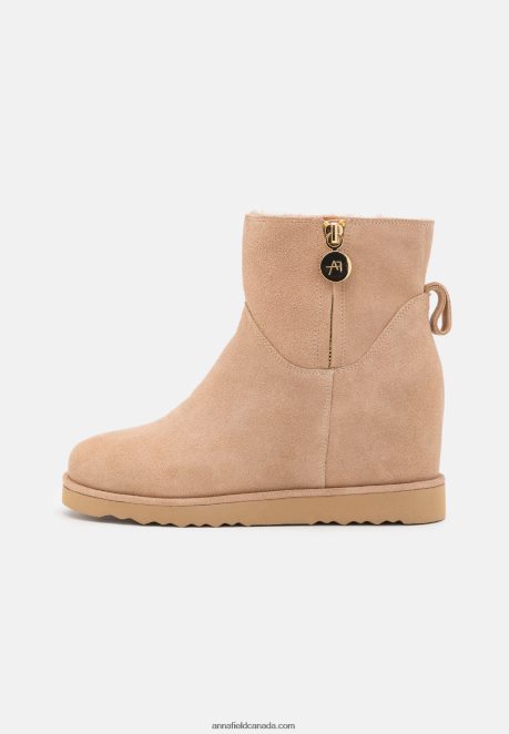 Anna Field Women Leather Winter Boot Ankle Boots Beige H42J4Z1932