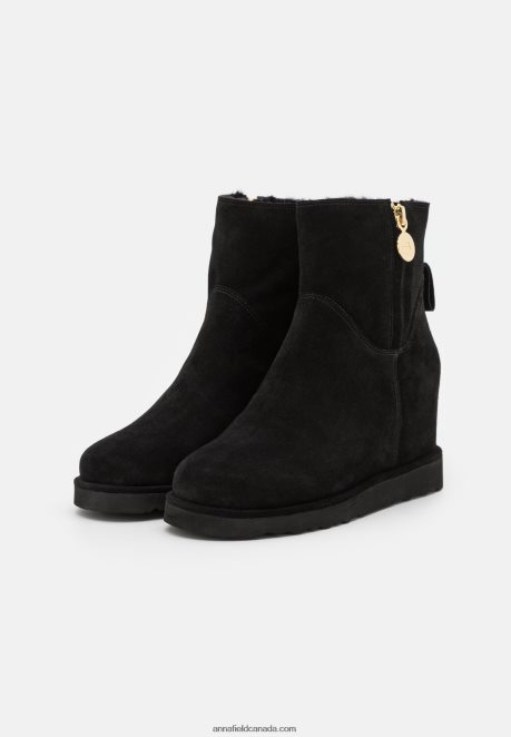 Anna Field Women Leather Winter Boot Ankle Boots Black H42J4Z1911