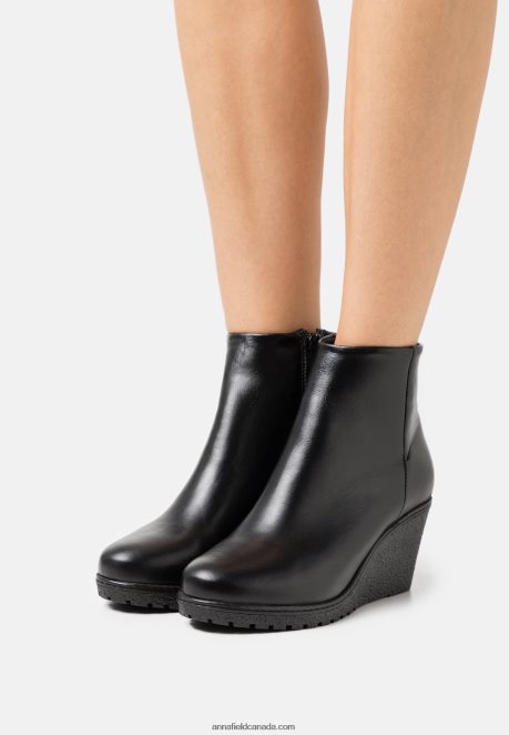 Anna Field Women Leather Winter Boot Ankle Boots Black H42J4Z1993
