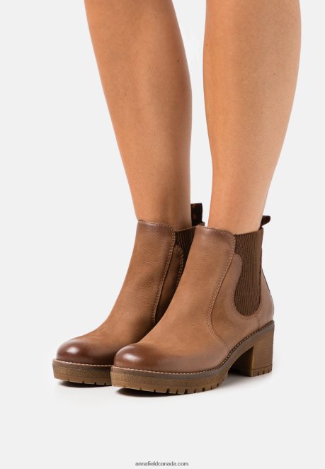 Anna Field Women Leather Winter Boot Ankle Boots Brown H42J4Z2008