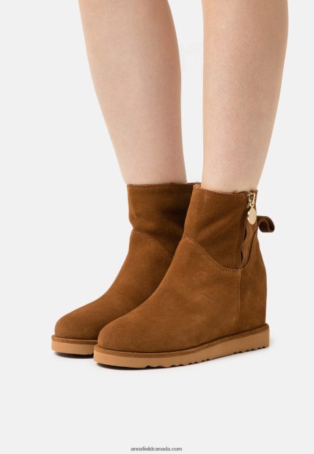 Anna Field Women Leather Winter Boot Ankle Boots Cognac H42J4Z1916