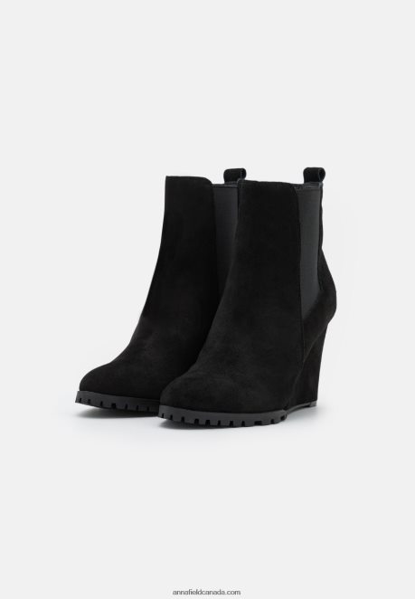 Anna Field Women Leather Winter Boot High Heeled Ankle Boots Black H42J4Z1943