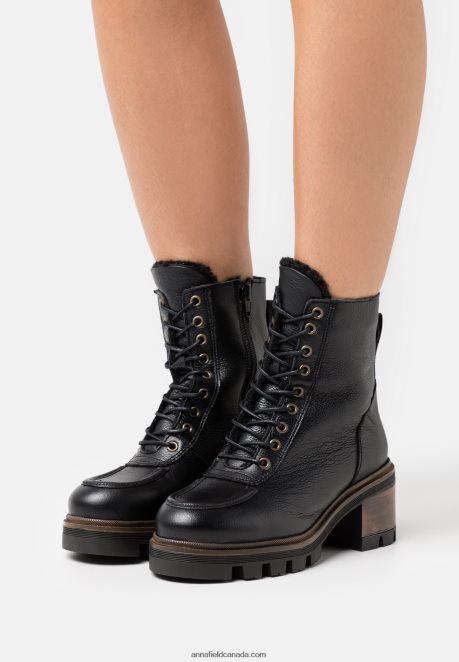 Anna Field Women Leather Winter Bootie Winter Boots Black H42J4Z2036