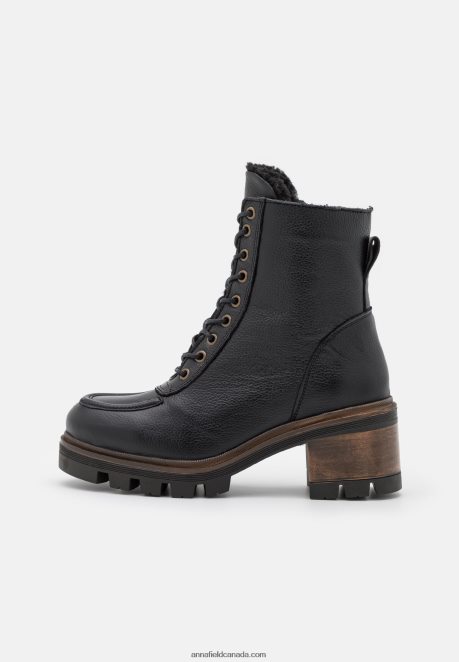 Anna Field Women Leather Winter Bootie Winter Boots Black H42J4Z2036