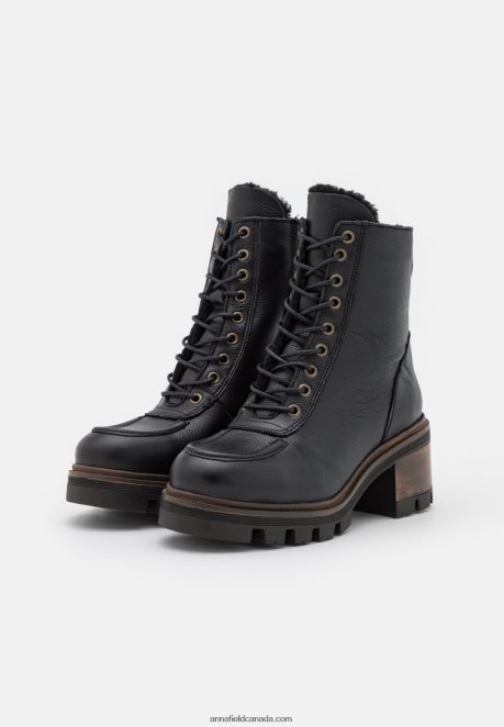 Anna Field Women Leather Winter Bootie Winter Boots Black H42J4Z2036