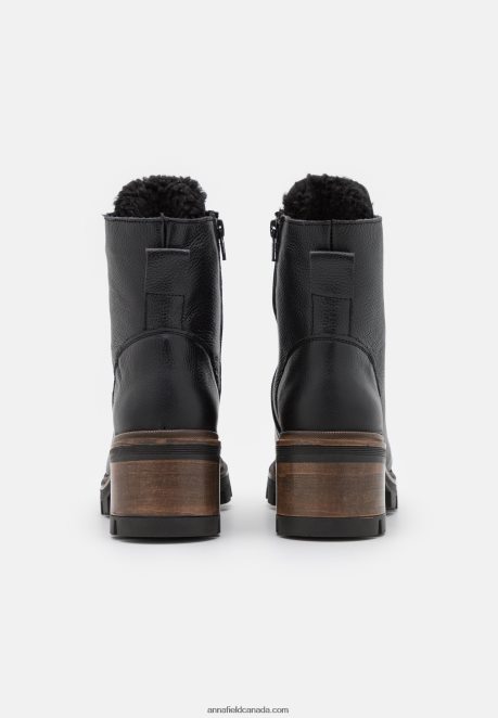 Anna Field Women Leather Winter Bootie Winter Boots Black H42J4Z2036