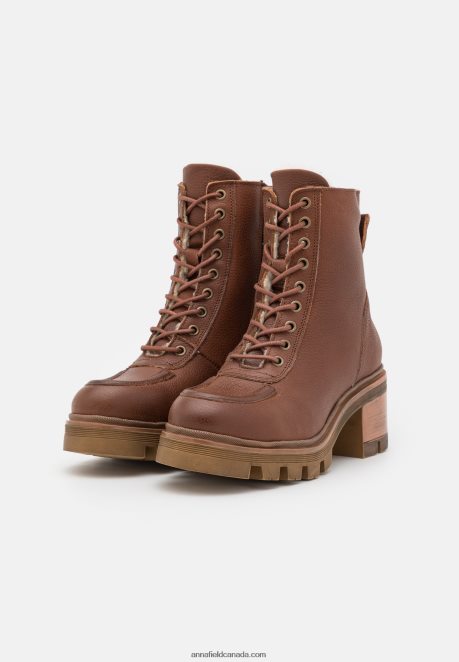 Anna Field Women Leather Winter Bootie Winter Boots Cognac H42J4Z2032