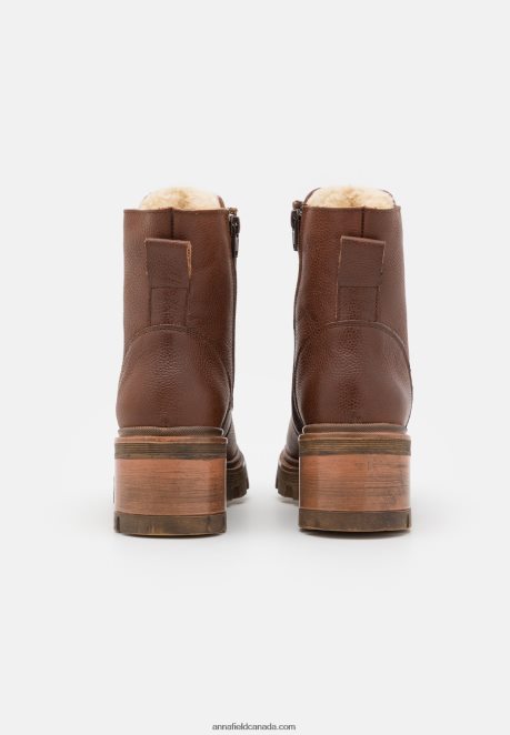 Anna Field Women Leather Winter Bootie Winter Boots Cognac H42J4Z2032