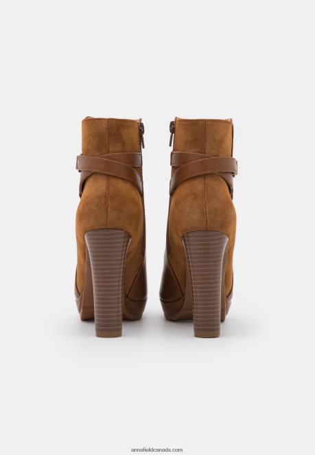 Anna Field Women Platform Ankle Boots Cognac H42J4Z1927