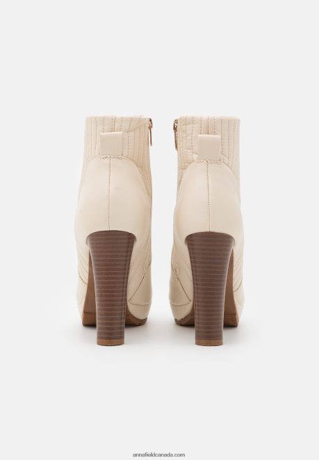 Anna Field Women Platform Ankle Boots Offwhite H42J4Z2058