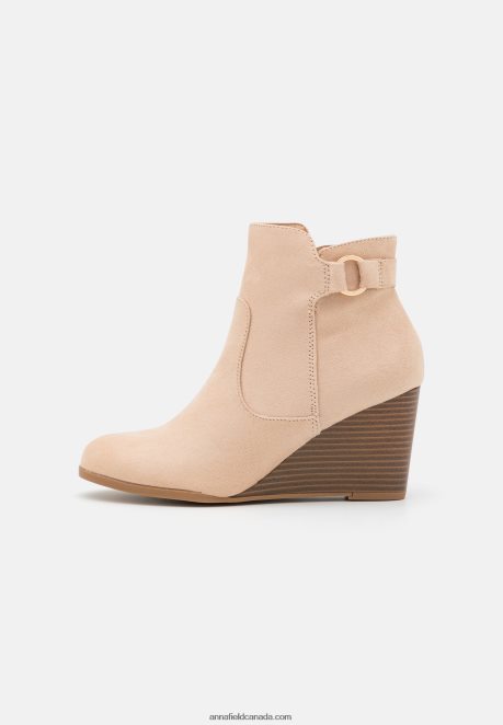 Anna Field Women Wedge Ankle Boots Beige H42J4Z1902