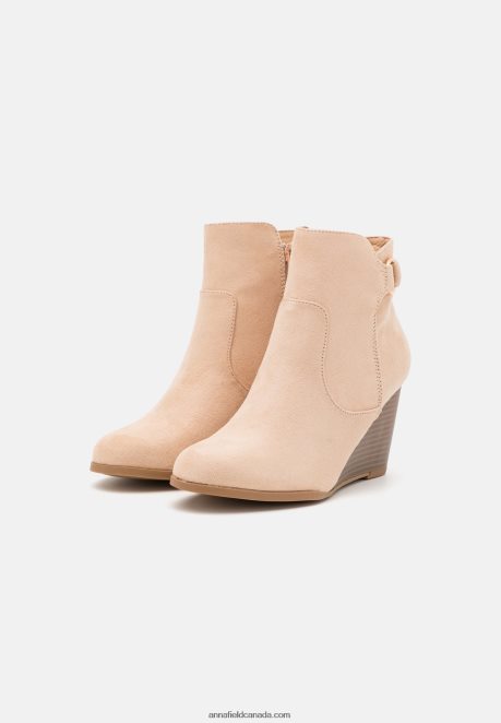 Anna Field Women Wedge Ankle Boots Beige H42J4Z1902
