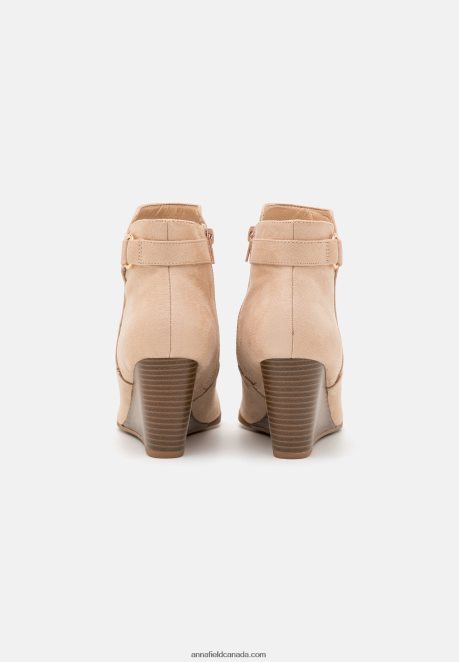 Anna Field Women Wedge Ankle Boots Beige H42J4Z1902
