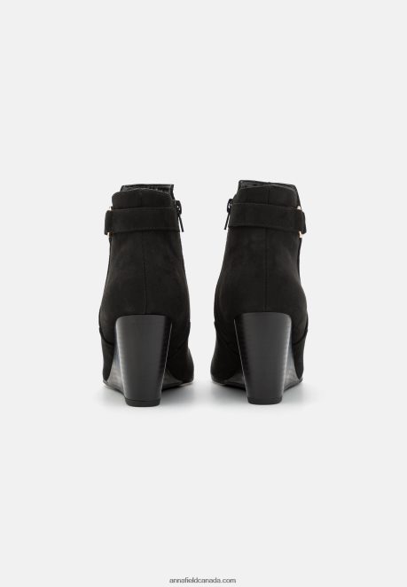 Anna Field Women Wedge Ankle Boots Black H42J4Z1897