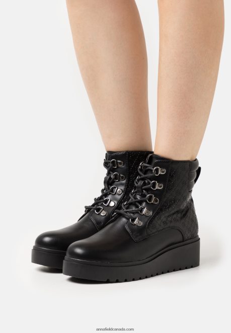 Anna Field Women Wedge Ankle Boots Black H42J4Z2035