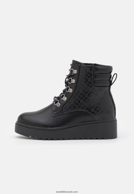 Anna Field Women Wedge Ankle Boots Black H42J4Z2035