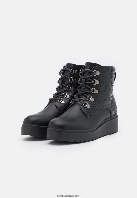 Anna Field Women Wedge Ankle Boots Black H42J4Z2035
