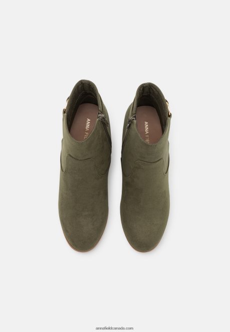 Anna Field Women Wedge Ankle Boots Khaki H42J4Z1913