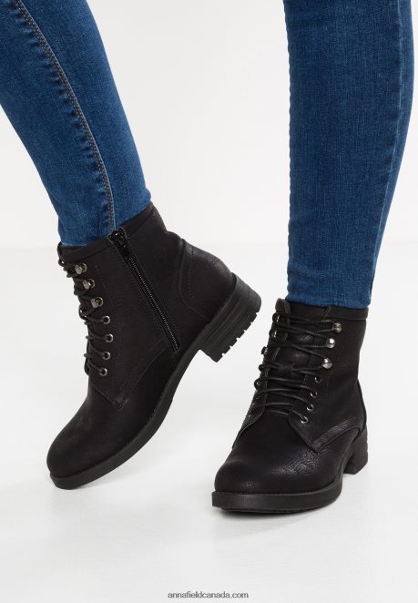 Anna Field Women Winter Boot Lace-Up Ankle Boots Black H42J4Z2012
