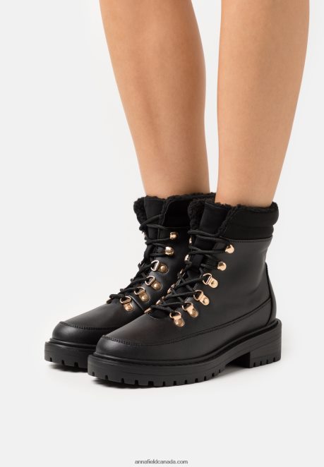 Anna Field Women Winter Boot Lace-Up Ankle Boots Black H42J4Z2030