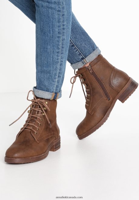 Anna Field Women Winter Boot Lace-Up Ankle Boots Coffee H42J4Z2015