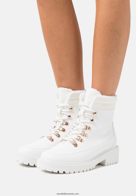 Anna Field Women Winter Boot Lace-Up Ankle Boots White H42J4Z2046