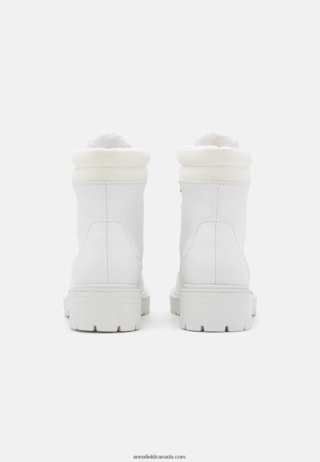 Anna Field Women Winter Boot Lace-Up Ankle Boots White H42J4Z2046